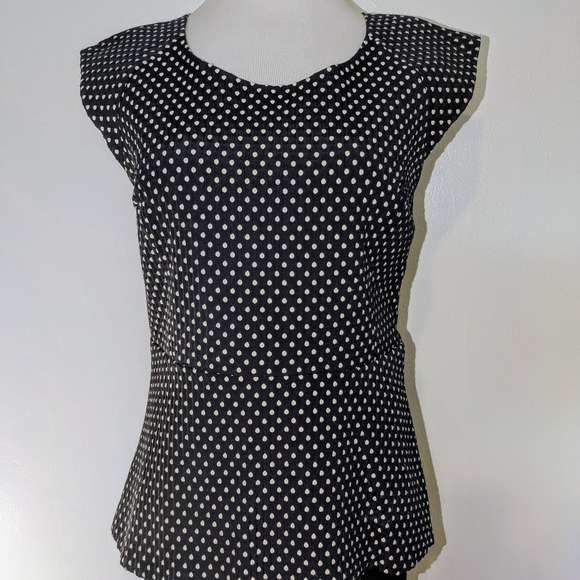 Banana Republic Blue and White Peplum Blouse - Picture 2 of 12